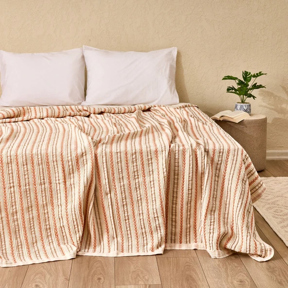 Soft Avena Çift Kişilik Yatak Örtüsü - Renkli - 220x230 cm ürün görseli 1