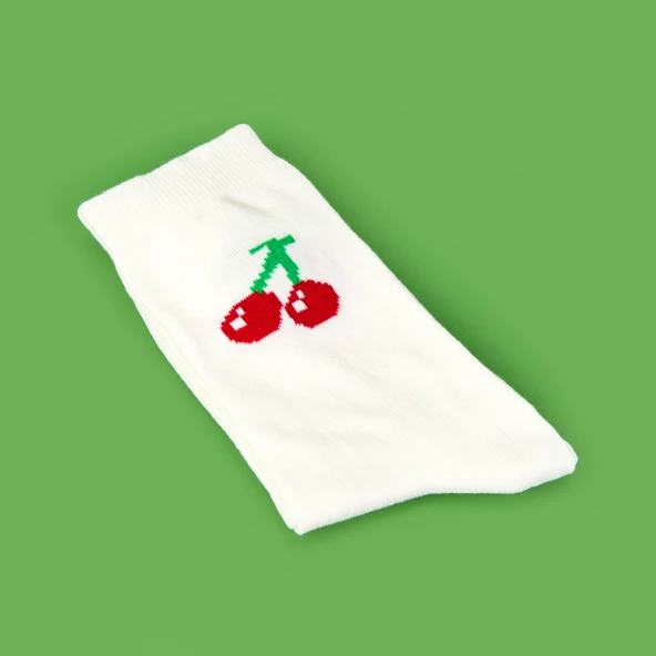 Soft Cherry Çorap - Ekru ürün görseli 1