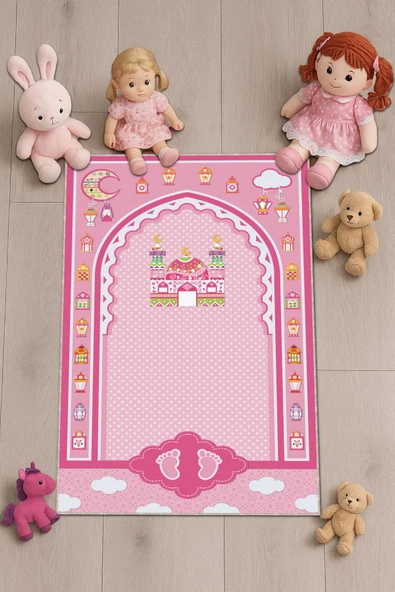 Pembe Cami Temalı Kız Çocuk Seccadesi CS34 ürün görseli 1