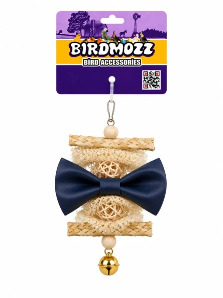 Birdmozz Premium Doğal Kabak Lifli Fiyonklu Kuş Oyuncağı ürün görseli 1