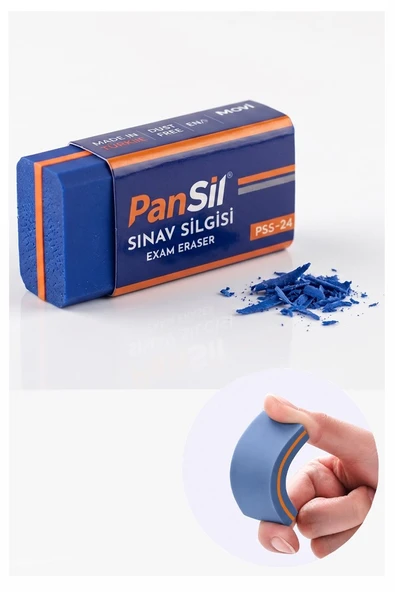 Sınav Silgisi Mavi Silgi Orta Boy 1 Adet Pansil Yumuşak Sınav Silgisi Ufalanmayan Okul Büro Yerli Üretim ürün görseli 1