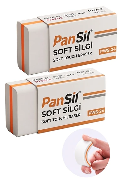 Beyaz Silgi Orta Boy Soft Silgi 2 Adet Pansil Yumuşak Silgi Ufalanmayan Okul Büro Yerli Üretim Ekstra Yumuşak ürün görseli 1