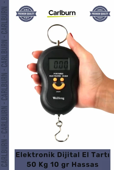 #Tartı Işıklı LCD Ekran Gülenyüz Elektronik Dijital El Kantarı 50 Kg Terazi Tartı 10 gr Hassas ürün görseli 1