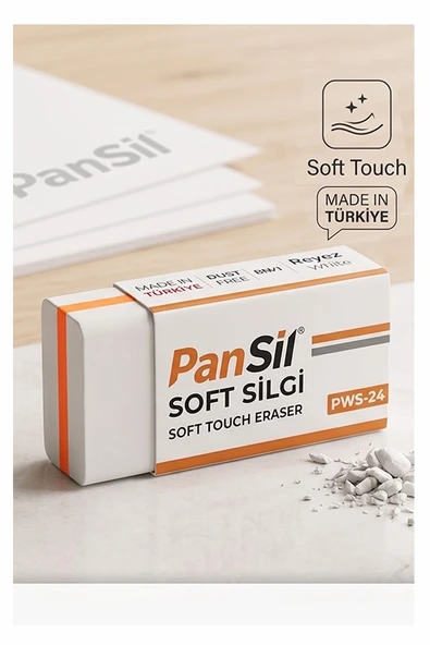 Beyaz Silgi Orta Boy Soft Silgi 1 Adet Pansil Yumuşak Silgi Ufalanmayan Okul Büro Yerli Üretim Ekstra Yumuşak ürün görseli 1