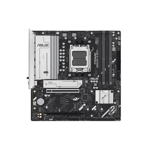 ASUS MB PRIME B850M-A WIFI AMD B850 AM5 DDR5 8000 2XDP HDMI 3X M2 USB3.2 WİFİ 6E + BT AURA RGB 2.5GBİT LAN MATX 256GB’A KADAR RAM DESTEĞİ, ASUS MB 5X ürün görseli 1