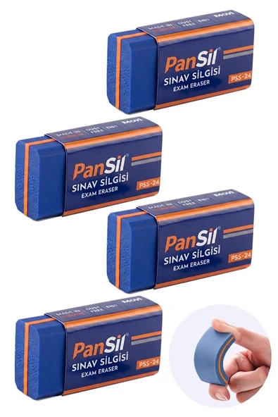 Sınav Silgisi Mavi Silgi Orta Boy 4 Adet Pansil Yumuşak Sınav Silgisi Ufalanmayan Okul Büro Yerli Üretim ürün görseli 1