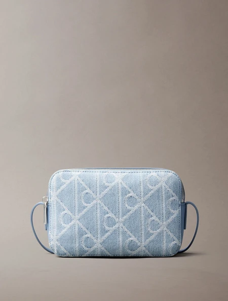 Calvin Klein Amblemli Tamamı Baskılı Denim Kamera Kadın Mavi Çapraz Çanta LV04F3430G-YBZ ürün görseli 1