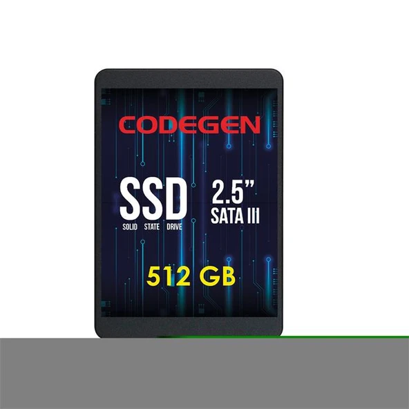 Codegen Cdg-512Gb-Ssd25 2.5" 512Gb (520/480Mb/S) Sata Ssd Disk (7Mm) ürün görseli 1