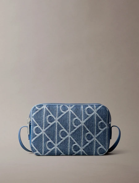 Calvin Klein Amblemli Tamamı Baskılı Denim Kamera Kadın Mavi Çapraz Çanta LV04F3430G-YBN ürün görseli 1