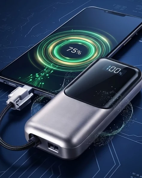 Type C ve Lightning Destekli Yüksek Kapasiteli Powerbank 13000 mAh ürün görseli 1