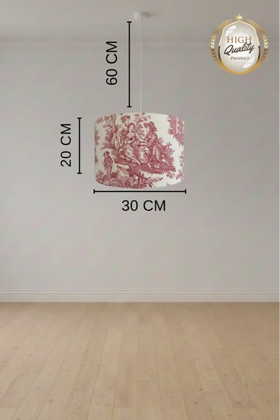 Toile De Jouy Vintage Sarkıt Avize 30 x 20 ürün görseli 1