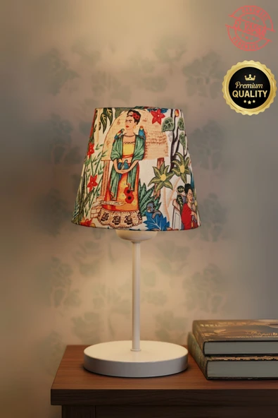 Frida Kahlo Feride Mini Abajur Metal Ayak - Resim 3