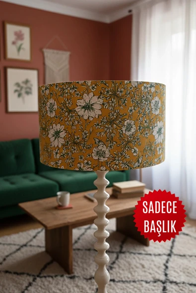 Vintage Hardal Çiçekleri Lambader Başlığı ürün görseli 1