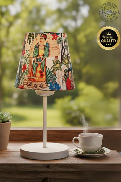 Frida Kahlo Feride Mini Abajur Metal Ayak - Resim 4