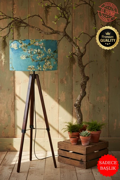 Van Gogh Badem Çiçekleri Desenli Sanatsal Lambader Başlığı ürün görseli 1