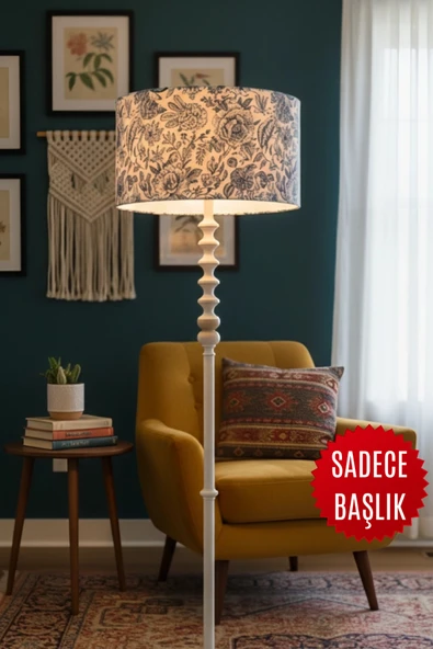Vintage Çiçekli Toile de Jouy Lambader Başlığı ürün görseli 1