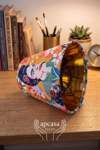 Frida Kahlo Desenli Mini Abajur Masa Lambası - Resim 3