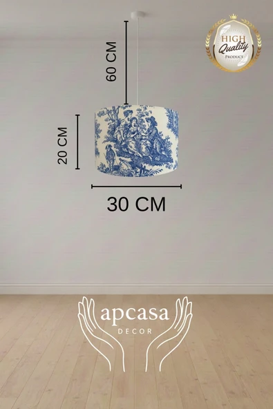 Toile De Jouy Vintage Sarkıt Avize 30 x 20 ürün görseli 1
