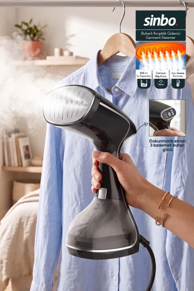 Sinbo SSI-6633 Dikey Buharlı Kırışıklık Giderici - 1640W - Silver ürün görseli 1