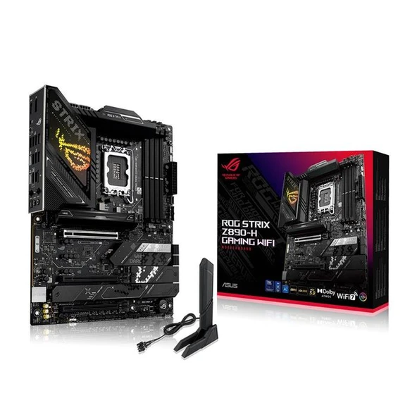 ASUS ROG STRIX Z890-H GAMING WIFI 4x DDR5 DP/HDMI 4x M.2 1x 2.5GLAN/WIFI7/BT USB4 1851P ANAKART ürün görseli 1