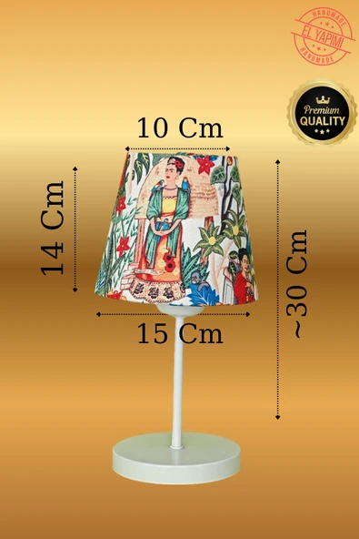 Frida Kahlo Feride Mini Abajur Metal Ayak - Resim 2