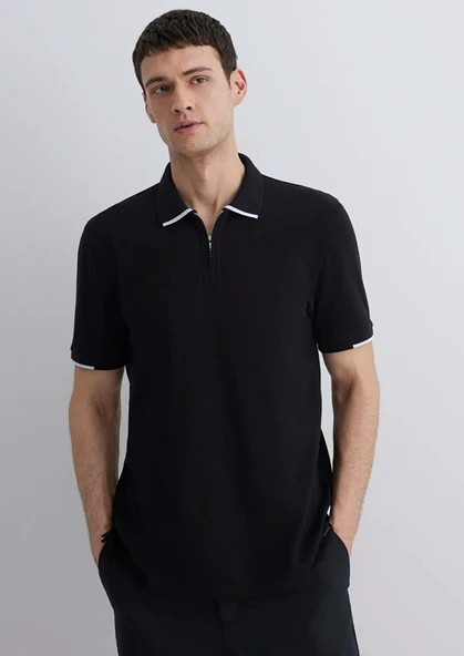 Mavi M0612654 Şerit Detaylı Black Polo Yaka Tişört Erkek Tişort ürün görseli 1