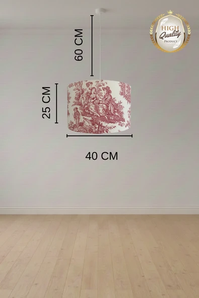 Toile De Jouy Vintage Sarkıt Avize - Resim 2