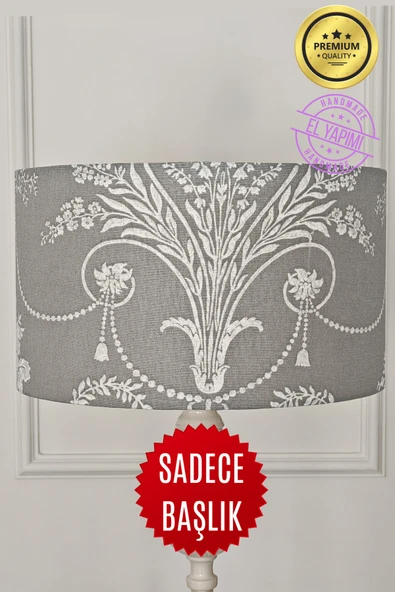 Koyu Gri Vintage Ashley Desen Lambader Başlığı ürün görseli 1