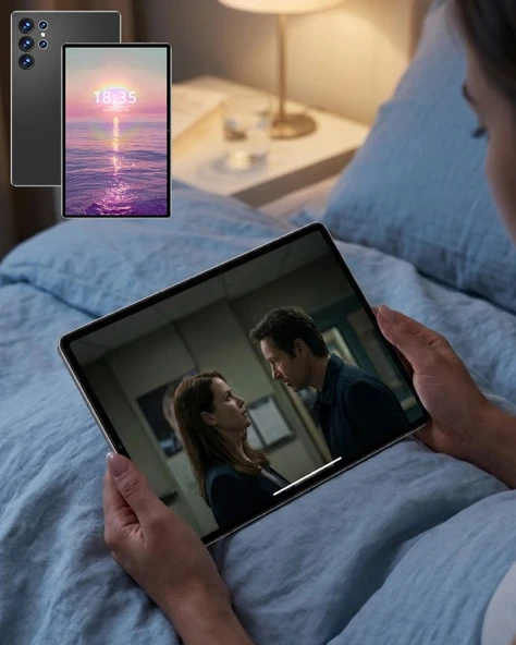 Wifi Destekli Android Tablet 10.1 İnç Geniş Ekran Tablet Seti ürün görseli 1