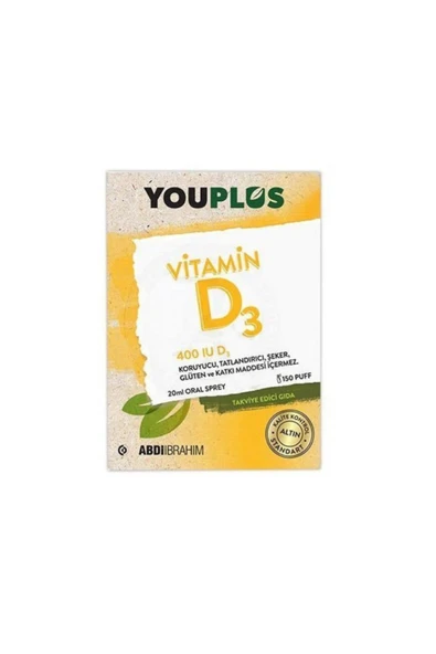 Youplus Vitamin D3 400IE Oral Sprey 20 ml ürün görseli 1