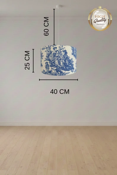 Toile De Jouy Vintage Sarkıt Avize - Resim 2
