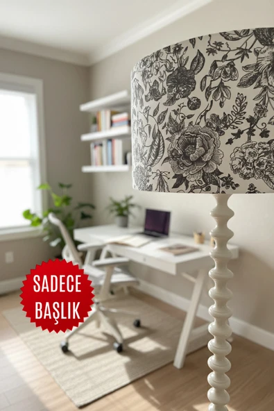 Vintage Çiçekli Toile de Jouy Lambader Başlığı ürün görseli 1