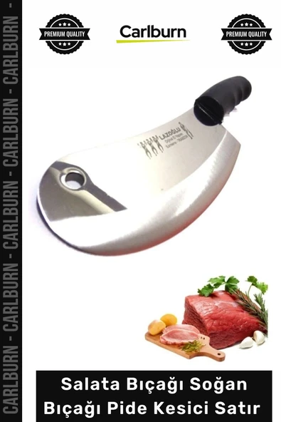 #Satır Profesyonel Paslanmaz Sürmene Çelik Salata Bıçağı Soğan Bıçağı Pide Kesici Satır Zırh ürün görseli 1