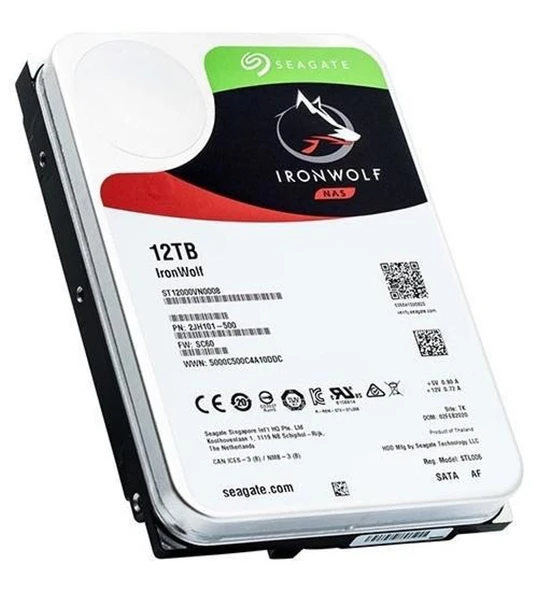 SEAGATE 3.5" 12TB IRONWOLF ST12000VN0008 7200 RPM 256MB SATA-3 NAS Diski Distribütör Garantili ürün görseli 1