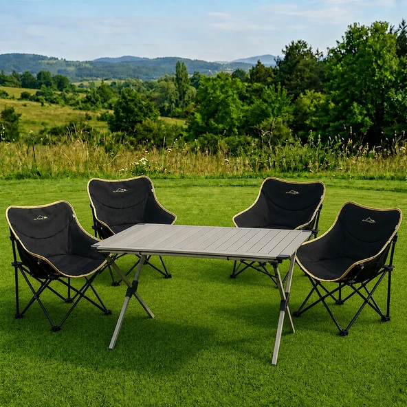 Yek Outdoor Campout Alüminyum XXL Büyük Masa + 4 Campout Fırat Sandalye Set ürün görseli 1