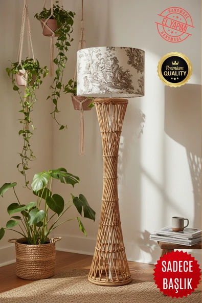 Vintage Toile de Jouy Desenli Lambader Başlığı ürün görseli 1