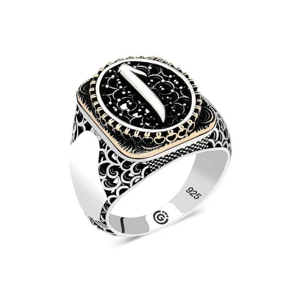 DMR Elegance Gümüş Elif Oval Erkek Yüzük ürün görseli 1