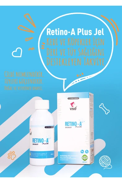 vsd RETINO-A PLUS 100ml Jel Kedi ve Köpekler için Cilt Kuruluğu Önleyici Desteği ürün görseli 1