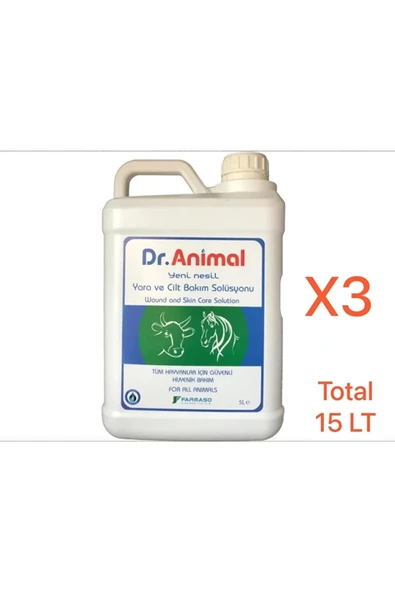 Dr. Animal Dr. Animal Dr. Animal Göz, Ağız ve Cilt Bakım Solüsyonu 5 Litre X3 Total 15LT ürün görseli 1