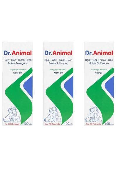 Dr. Animal DR. ANİMAL - AĞIZ GÖZ KULAK DERİ BAKIM SOLÜSYONU 100ML - 3 ADET ürün görseli 1