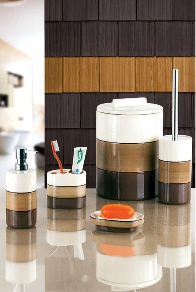 Ginza 5'li Banyo Seti - Kahverengi ürün görseli 1