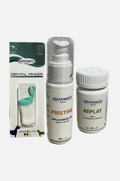 novomed Pristine | Dental Finger | Replat | 3lü Paket | Ağız ve Diş Sağlığı | Kedi | Köpek ürün görseli 1