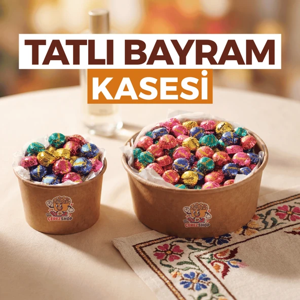 Ender Çikolata Çikolatin Bayram Çikolatası Renkli Dökme Madlen Hediyelik Kraft Kase Seti 750 Gr ürün görseli 1