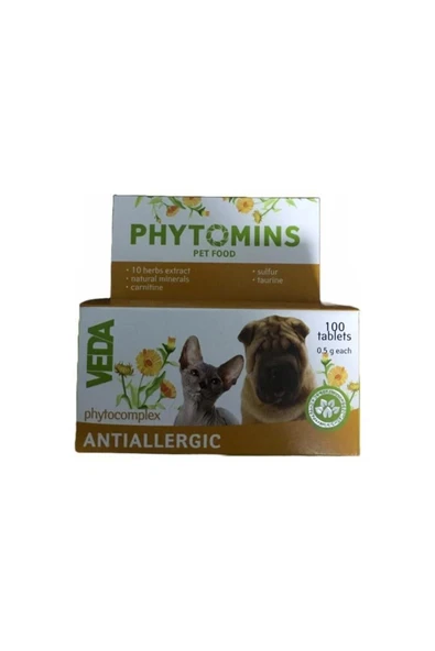 Vedavet Veda Alerjiye Karşı Tablet Phytomıns Antıallergıc 100tablet -skt 11.2026- ürün görseli 1