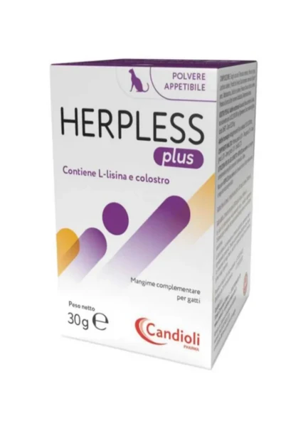 candioli Cat Herpless Plus - Kedi L-Lizin Kolostrum İçeren Bağışıklk Güçlendirici Toz 30gr -SKT 07/2028- ürün görseli 1