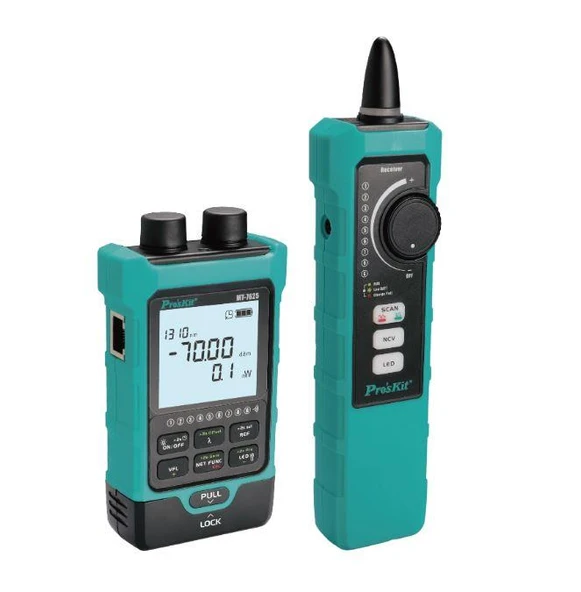 PROSKİT  MT-7625  FİBEROPTİK+RJ45 ŞARJLI KABLO TEST CİHAZI KİT 15mV ÇIKIŞ ürün görseli 1