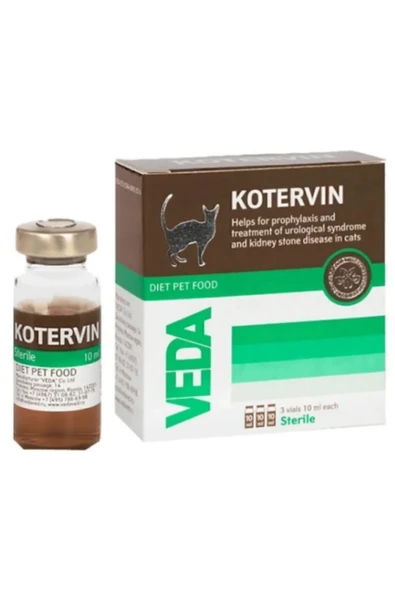 Vedavet Veda Kotervin 3x10 ml (Tam Kür Paketi) | Kedi & Köpek İçin İdrar Yolu Taşı Eritici Bitkisel Solüsyon ürün görseli 1