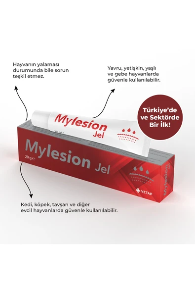 Vetapet Mylesion Jel Krem Kedi, Köpek, Tavşan ve Tüm Hayvanlar İçin Mantar Lezyonu Tedavisi -SKT 08/2027- ürün görseli 1