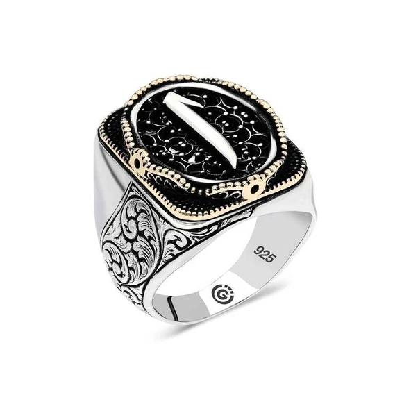 DMR Elegance Gümüş Elif Oval Erkek Yüzük ürün görseli 1
