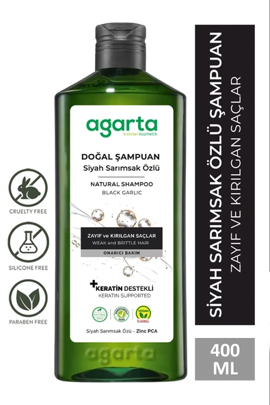 Doğal Saç Dökülmesine Karşı  Siyah Sarımsaklı Şampuan 400 ml ürün görseli 1